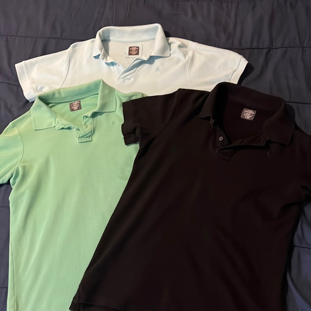 3 LOT BUNDLE 14Y H&M polo collars shirts black green blue LOGG